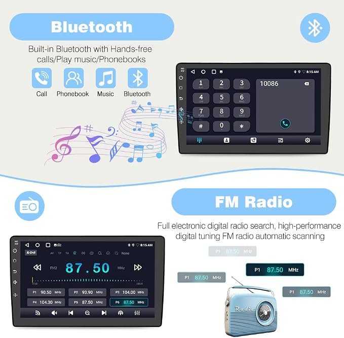 Car Radio Stereo for Chevy Chevrolet Silverado 2007 2008 2009 2010 2011 2012 2013 GMC Sierra Yukon with Wireless CarPlay Android Auto Bluetooth Backup Camera