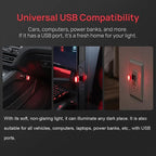 4PCS USB LED Car Interior Atmosphere Lamp, Portable Mini, Red | 5V USB-A plug-in, soft accent glow, no wiring, decor night light, car accessories for cars, SUVs, trucks