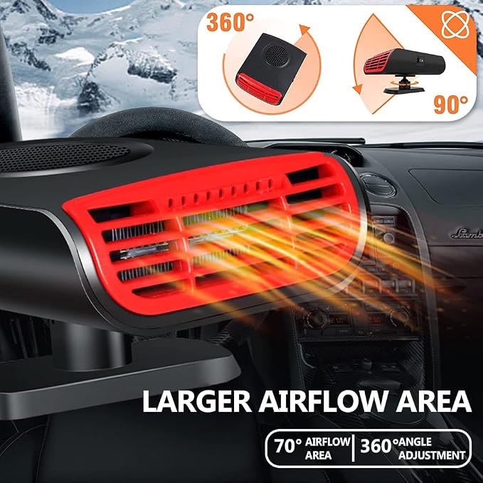 Car Heater - 2024 new upgrade 12V 150W Fast Heating Car Defroster,2-in-1 Automobile Cigarette Lighter Heater & Cooling Fan for All Cars