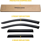 Rain Guards for 2011-2020 Mitsubishi Outlander (Excludes Sport), Out-Channel Window Visor Shields Vent Deflector Shade Wind Dark Smoke 2012 2013 2014 2015 2016 2017 2018, Tape-On Outside-Mount, 4PCS