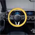 Car Silicone Steering Wheel Cover, Soft Anti-Slip Auto Steering Wheel Protector Fit 14 Inch, Universal Vehicle Interior Accessories for Cars, SUVs, Trucks, and Vans (Yellow)