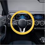 Car Silicone Steering Wheel Cover, Soft Anti-Slip Auto Steering Wheel Protector Fit 14 Inch, Universal Vehicle Interior Accessories for Cars, SUVs, Trucks, and Vans (Yellow)