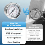 0-100 Psi Pressure Gauge, 2" Dial Size, 1/4 NPT Back Mount, Waterproof, Stainless Steel Case, for Water Filter Well Pump Air Tire Low Pressure Test