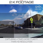 Q200 Dash Cam Front and Rear, WiFi, WDR, Speed Red Light Alerts, ADAS, 256GB Max, Parking Monitor, Night Vision (32GB MicroSD, 12V Cigar, Hardwiring Cable) (2CH Front & Rear)