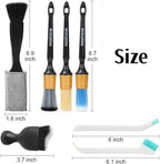 MVEQRRN 7PCS Car Detailing Brush Set,Boars Hair Detail Brush Kit(Gold) | Ultra Soft No Scratch, Car Dust Brush, Interior Detailing Brushes Kit, Detail Brushes Car Detailing for Interior Exterior