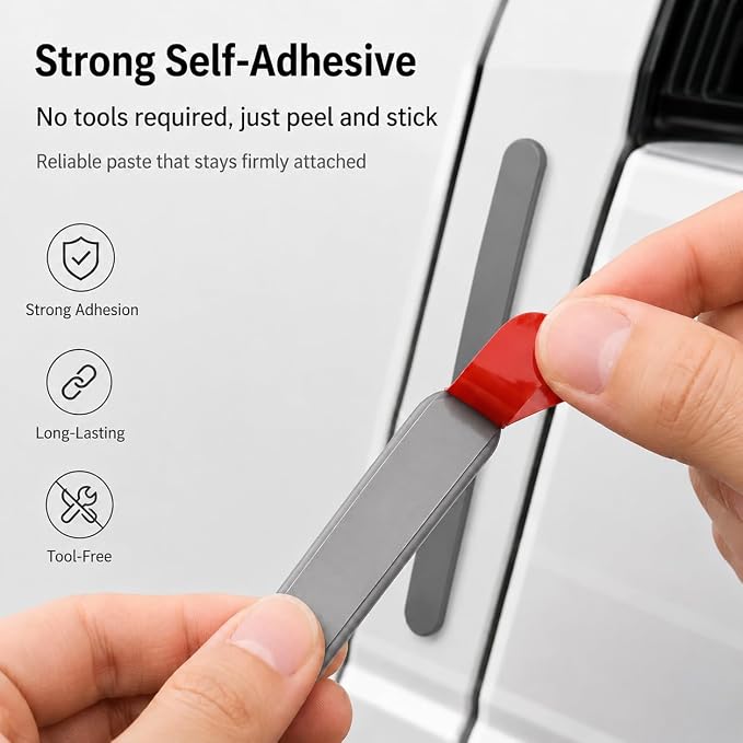 4 PCS Silicone Car Door Edge Guards, Self Adhesive Car Door Protector, Anti-Collision Crash Scratch Strips Protector, Auto Accessories Decorative Strip for Sedans Trucks SUVs (Gray)