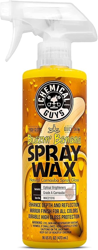Spray Wax Blazin' Banana - Carnauba Car Wax Spray for High Gloss Shine and Protection, Safe for Cars, Trucks, SUVs, RVs, and More - 16 oz