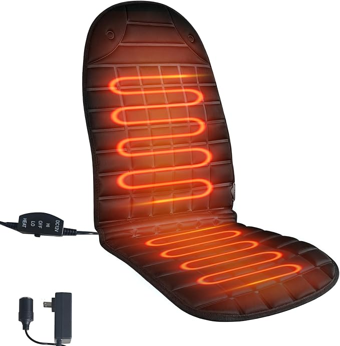 Seat Cushion, Full Back and Seat Cover, Office Chair Pad for Winter Gift (Black)