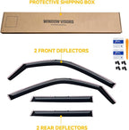 in-Channel Rain Guards for 2021-2026 Ford Bronco Sport, Window Visor Shields Vent Deflector Shade Wind Dark Smoke 2022 2023 2024 2025 21 22 23 24 25 26, Tape-On Outside-Mount, 4PCS