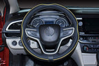 Small Size Steering Wheel Cover Anti-Slip,Safety,Soft,Breathable,Durable,Full Surround,Comfortable Grip Microfiber Leather (14-14.25 inch, Black Yellow)