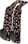 Car Seat Headrest Hook, Universal Leather Cute Hanger Holder Hook, Storage Organizer Interior Accessories for Purse Bags Handbag Glitter Black Leopard