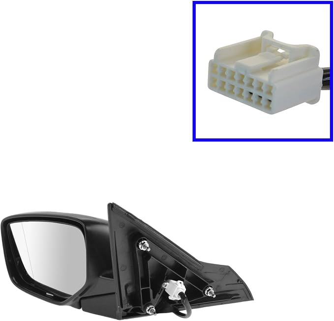 2 Piece Driver and Passenger Side Mirror Assembly Set Electric Adjustment Non-Heated No Memory Black Compatible with 2013-2017 Honda Accord HO1320272 HO1321272