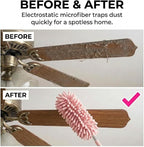 2 PCS Mini Extendable Car Duster Brush,Microfiber Car Duster, Cars Dusters Exterior&Interior Scratch Free, for Cleaning of Vehicle Details, Offices, Windows (Brown)