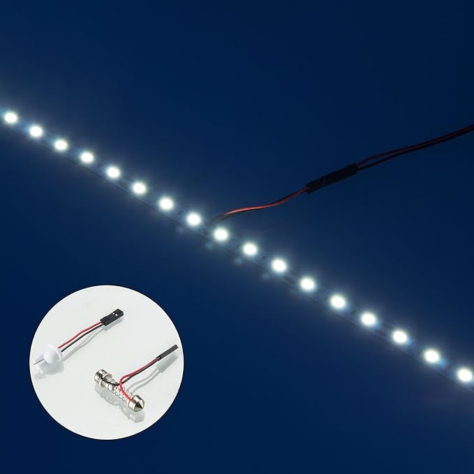 30 SMD 5050 LED Strip Light for Car Trunk Cargo Area or Interior Illumination Decoration, Xenon White, Auto Accessories