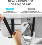 Car Sun Visor Organizer - Glasses Case, Note Holder, Suede Zipper, Card Holder - Gray