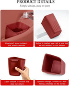 Car Interior Storage Box, Black Silicone Door Side Organizer with Umbrella Holder and Trash Can, Vehicle Accessory (Red)