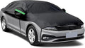 Half Car Cover Waterproof All Weather, Sunproof Windshield Cover for Ice and Snow Top with Reflective Straps, Front Rear Window Hail Protector for Sedan (3 XL)