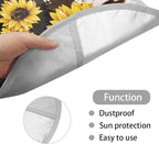 Steering Wheel Cover Sun Shade 17 inch Anti-Heat Steering Wheel Cover Sun Protection Sunflower and Brown Cow Print Car Accessories for Women Universal Fit for Most Vehicle SUV Trucks Sedan