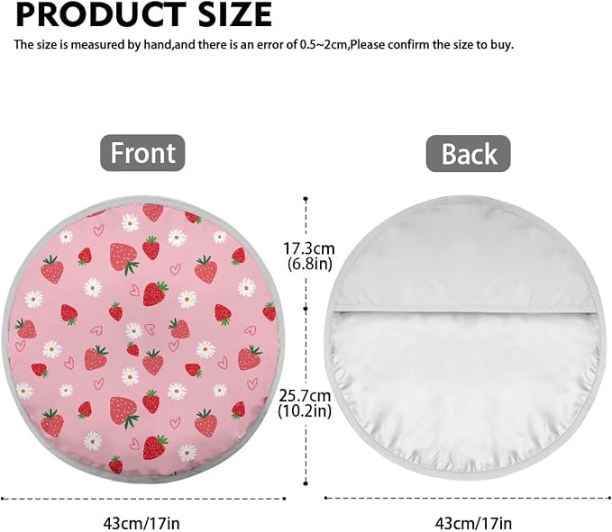 Strawberry Steering Wheel Cover Sun Shade,Anti-Heat Steering Wheel Protector,Universal 17 inch Auto Steering Wheel Sun Block Cover,Cute Steering Wheel Accessories for Women