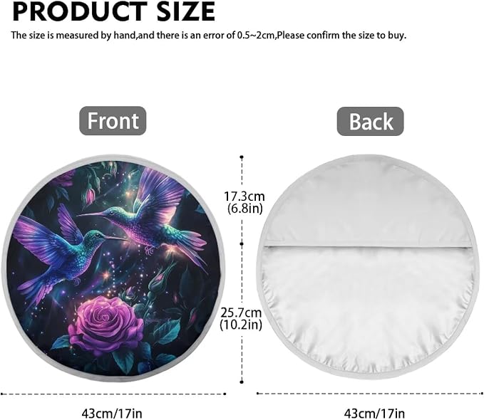 Hummingbird Rose Steering Wheel Cover Sun Shade 17 inch Anti-Heat Steering Wheel Sunshade,Block UV Rays Cool in Summer,Steering Wheel Accessories for Women,Universal for Cars SUV Truck Van