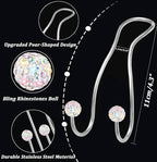 Bling Purse Hook for Car Headrest, Upgraded Cute Car Seat Hooks for Bag Handbag, Durable Stainless Auto Purse Hanger Holder 2 Pack, Colorful