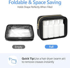 Clear Makeup Bag - TSA Approved Toiletry Bag for Carry-on & Checked Luggage, Water Resistant Car Storage Organizer with Reinforced Seams