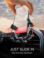 AINOPE Car Vent Phone Mount Holder for iPhone 17 Pro Max Car Mount [Drop-in Grip] Phone Holders for Your Car Air Vent Interior Accessories Gifts for Men for iPhone 17 Pro Max 16 15 14 Galaxy S26, Red
