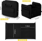 Car Trunk Organizer, Car Organizers and Storage Collapsible Multi Compartment Container Box, Adjustable Car Accessories for SUV Sedan Truck, Large Size, Black