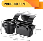 Car Cup Holder, Car Window Multifunctional Organizer, Vehicle Door Side Hanging Rack, Cell Phone Storage Box, Plug & Play Vehicle Storage with Sponge Pads, for Most Cars (Black #B)