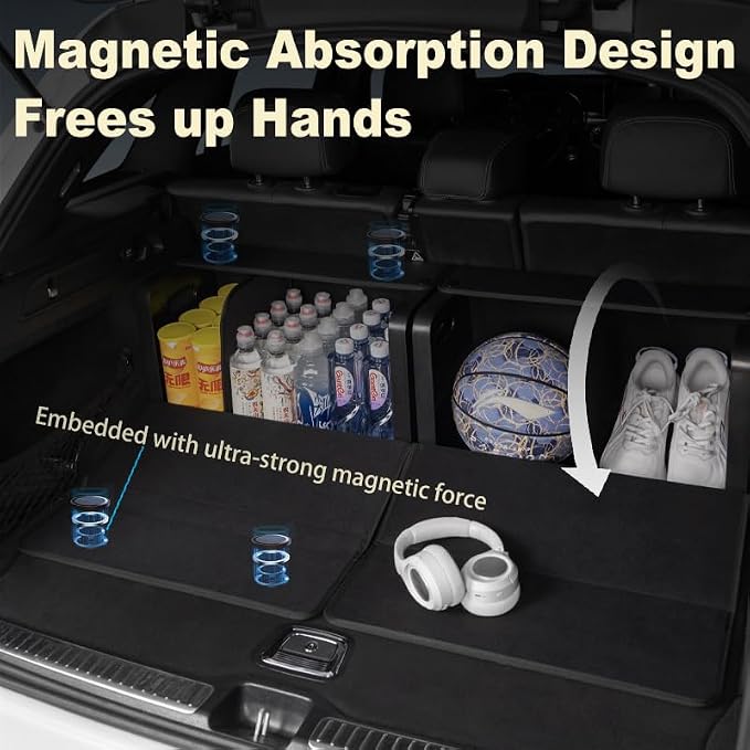 Trunk Organizers for Car,Car Organizers and Storage for SUV,Magnetic Lid with Collapsible Storage, Large Capacity for SUV, Truck, MPV (M-15.8×13×12.5 IN)