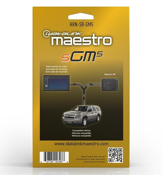 Maestro HRN-SR-GM5 T-Harness for Select GM Vehicles 2007-2016, Replace the Factory Radio While retaining Steering Wheel Controls & use of Factory Amplifier (ADS-MSR Module Also Required)