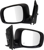 Driver and Passenger Side Mirror Set Power Heated Power Folding Smooth Black Compatible with 2008-2016 Chrysler Town & Country 2008-2009 Dodge Grand Caravan CH1320385 CH1321385