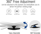 2 pcs Blind Spot Mirrors, HD Glass Convex 360° Wide Angle Side Rear View Mirror with ABS Housing for Cars SUV and Trucks