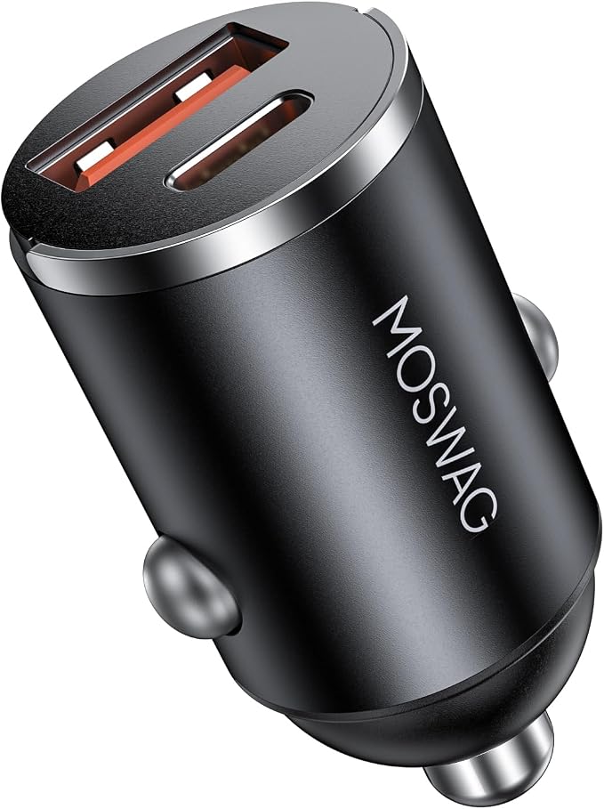Car Charger, Invisible Cigarette Lighter USB Adapter [All Metal & Mini], 2 Port Car Adapter, QC3.0 Dual Port Cigarette Lighter for iPhone 17 16 Samsung S25 Ultra Piexl 10 and More
