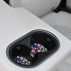 Cute Flowers Ceramic Cup Holders - Pack of 2, Keep Cup Holders Clean and Dry, Drink Cup Car Holder Coasters with A Finger Notch