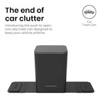 Mini Car Trash Can with Press Lid, 3L / 0.79 Gallon Small Garbage Bin, Foldable Leak-Resistant Design with Weighted Non-Slip Base for Car Floor & Center Console (Black)