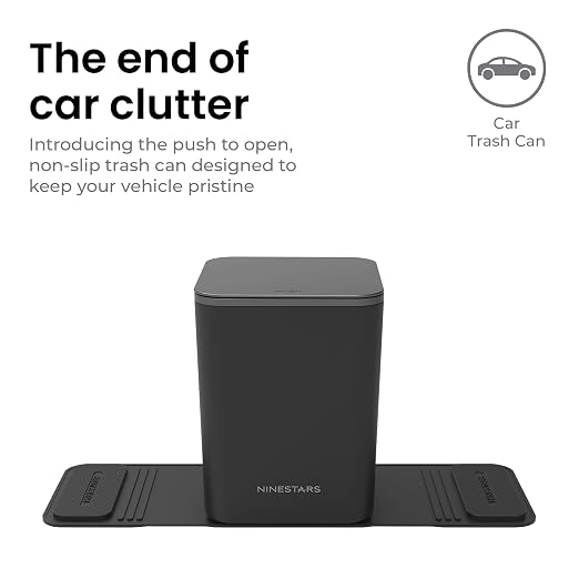 Mini Car Trash Can with Press Lid, 3L / 0.79 Gallon Small Garbage Bin, Foldable Leak-Resistant Design with Weighted Non-Slip Base for Car Floor & Center Console (Black)