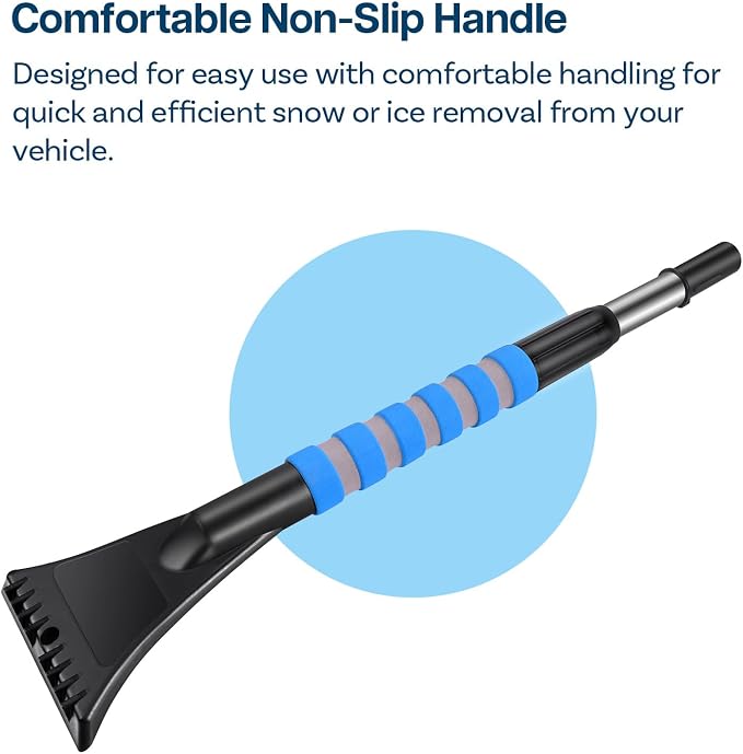 Snow Brush and Ice Scraper for Car Windshield Essential Automotive Exterior Accessory, Winter Car Gadget – Detachable Universal Vehicle Snow Scraper – Durable Ergonomic Grip – Blue