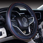 Universal Standard Size Steering Wheel Cover Anti-Slip,Safety,Soft,Breathable,Durable,Full Surround,Comfortable Grip Microfiber Leather (14.5-15 inch,Wine Red)