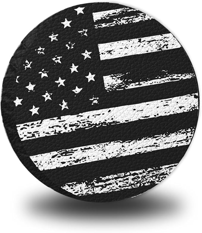 15" Spare Tire Covers for Tire,USA Flag Trailer Spare Tire Cover for All-Around Protection,Universal Spare Tire Covers for Trailers Fits Cars SUVs Trucks Diameter 27.55"-29.52" (15 inch)