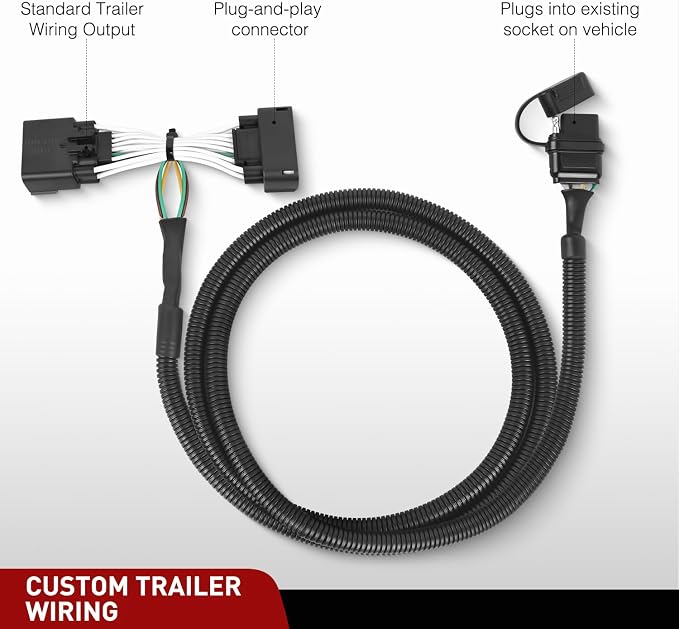 4 Pin Trailer Wiring Harness Kit 56172 Vehicle Side Custom for 2011 2012 2013 2014 2015 2016 2017 2018 2019 Ford Explorer Police Interceptor Utility Simple Fit Tow Hitch Accessories