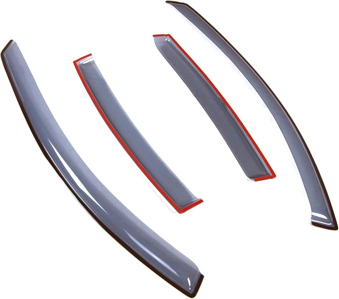 Car Window Rain Guard | Outside Mount Visors Auto Side Window Deflectors | Windows Visor Rain Shields Compatible with 2004-2008 Nissan Maxima Sedan | 4 Pcs Set, LGWV2-345, Light Tinted