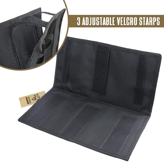 WYNEX Car Sun Visor Organizer with Double-Sided Folding MOLLE Panel, Auto Sun Visor Storage for Essentials & Tactical Gear, Compatible with Cars, Pickup, Trucks, Vans, SUVs