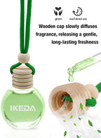 Ikeda Car Air Freshener: Hanging Car Smell Air Freshener | 10ml Hanging Car Perfume | Long Lasting Fragrance | Strong Scents Diffuser for Auto Home (Green tea)