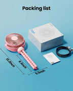 Mini Portable Stroller Fan, Battery Operated Small Clip on Fan, Detachable 3 Speed Rechargeable 360° Rotate Flexible Tripod Handheld Desk Cooling Fan for Car Seat Crib Treadmill Travel Pink