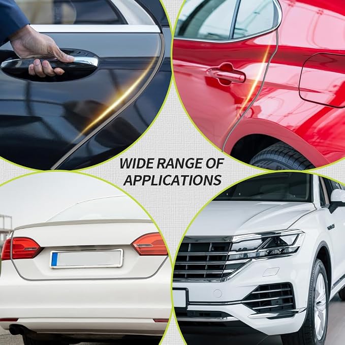 16.4FT(5M) Car Door Edge Guards, U-Shaped Rubber Trim Protectors, Aluminum Clips, No Glue, Gray