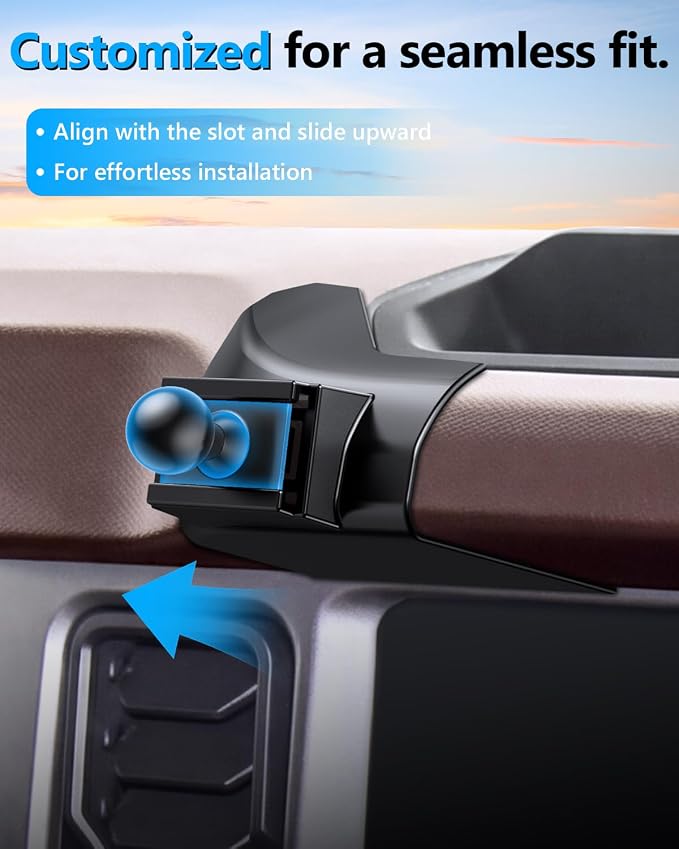 Custom Fit Phone Mount for Ford Bronco with Custom Base | Car Phone Holder for Ford Bronco 2021 2022 2023 2024 Car Accessories
