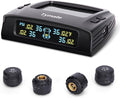 TM2 RV Tire Pressure Monitoring System, Tire Pressure Monitor with Solar Charge, TPMS with 4 Sensors(Max. 10) & 6 Alarm Modes, Color LCD Display, 0-144PSI for RV/Trailer/Truck/SUV/Fifth Wheel