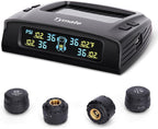 TM2 RV Tire Pressure Monitoring System, Tire Pressure Monitor with Solar Charge, TPMS with 4 Sensors(Max. 10) & 6 Alarm Modes, Color LCD Display, 0-144PSI for RV/Trailer/Truck/SUV/Fifth Wheel