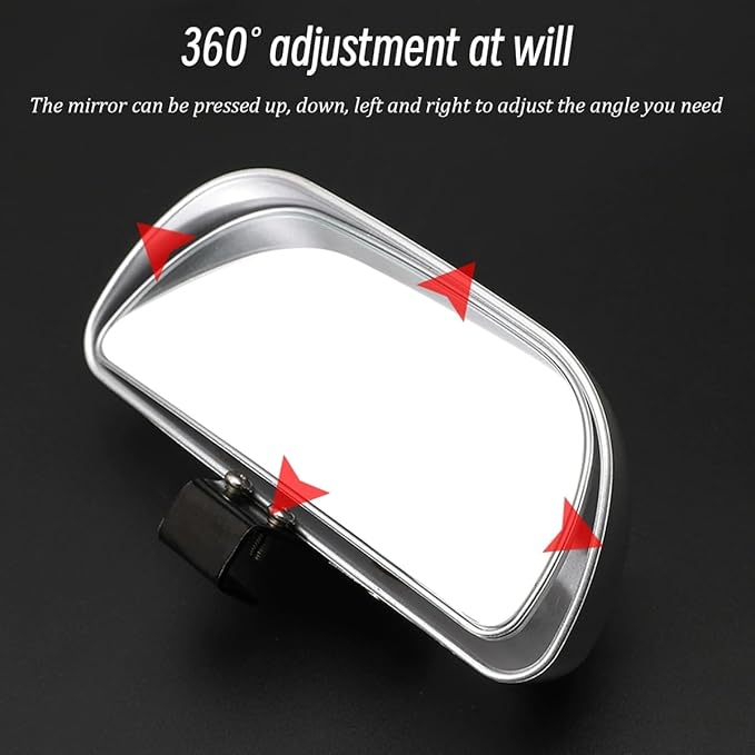 Mandark Car Blind Spot Mirror, Rectangle HD Glass Convex Vehicle Rearview Mirror, Wide Angle Adjustible Auto Exterior Blindspot Side View Mirror, Universal for SUV, Sedan, Truck (Black)